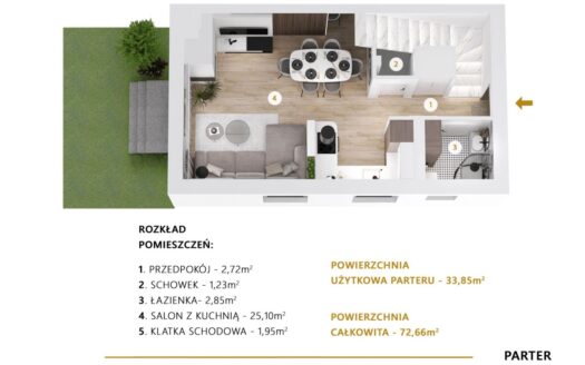 Sandomierz 72,66 m2 miejsce postojowe , ogródek