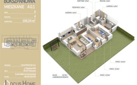 Mieszkanie 4-pokojowe Katowice ulica Bukszpanowa