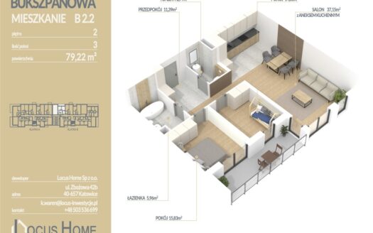 Mieszkanie 3-pokojowe Katowice ulica Bukszpanowa
