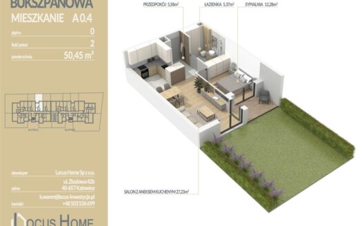 Mieszkanie 2-pokojowe Katowice ulica Bukszpanowa