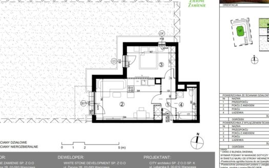 2 pokoje 41m2/ogródek 145m2/rowerowania w Zamienie