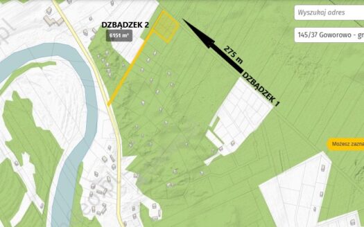 Działka budowlana Dzbądzek JEZIORO RZEKA Narew
