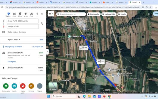 Działka budowlana przem.prod. Głuchów gmina Tuszyn