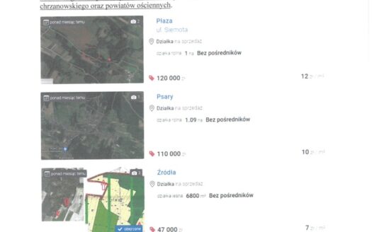 Nieruchomośc w niezabudowana Płaza, gm. Chrzanów