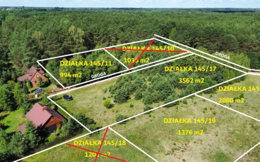 Działka budowlana Dzbądzek JEZIORO RZEKA Narew