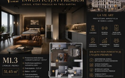 APARTAMENT PREMIUM 51,45 m², SMART HOME, CONCIERGE
