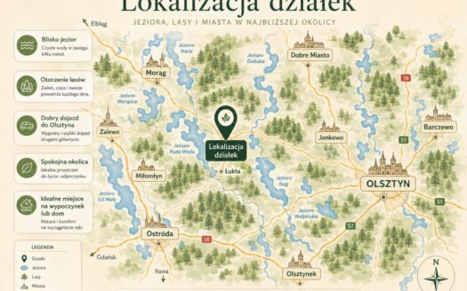 Działki pod Łuktą | Mazury | MPZP | blisko jezior