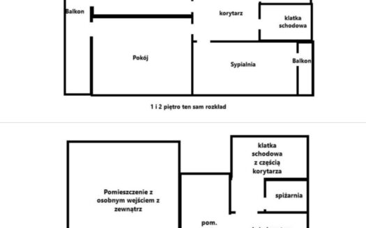 Dom z 3 niezależnymi wejściami na 2 bądź 3 rodzin